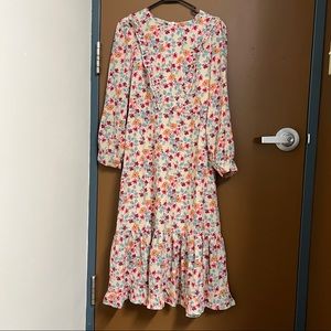 Korean floral long dress